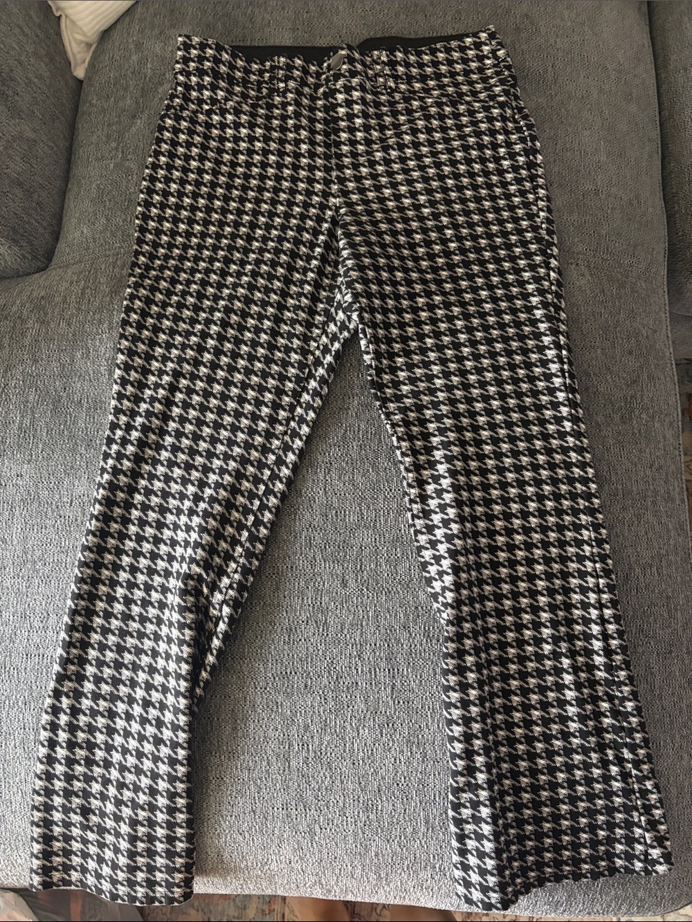 Versona Black & White Houndstooth Boot-Cut Pants
